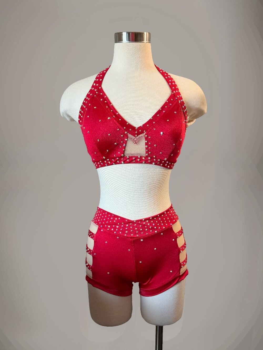Red Sweetheart Mesh Detail Set - Small